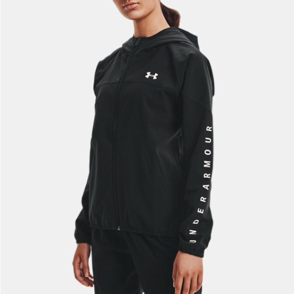 ✨Under Armour Woven Full Zip Hoodie Black Size XS
